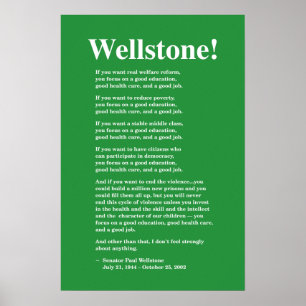 Póster Céntrese en una buena educación, Wellstone 16x24