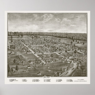 Póster Centro Belle, Mapa Panorámico OH - 1874