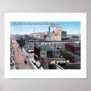 Póster Centro, Cedar Rapids, Iowa 1913 Vintage