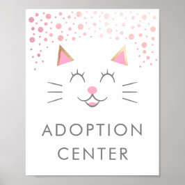 Póster Centro de Adopción | Fiesta de cumpleaños de gatos