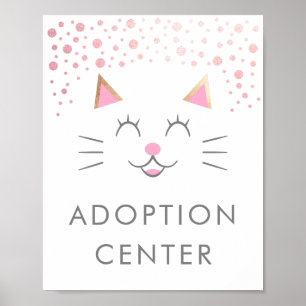 Póster Centro de Adopción   Fiesta de cumpleaños de gatos