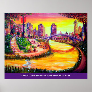 Póster Centro de Berkeley - Creek de fresa