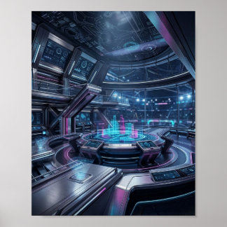 Póster Centro de Comando de Esports Futurista Tecnología
