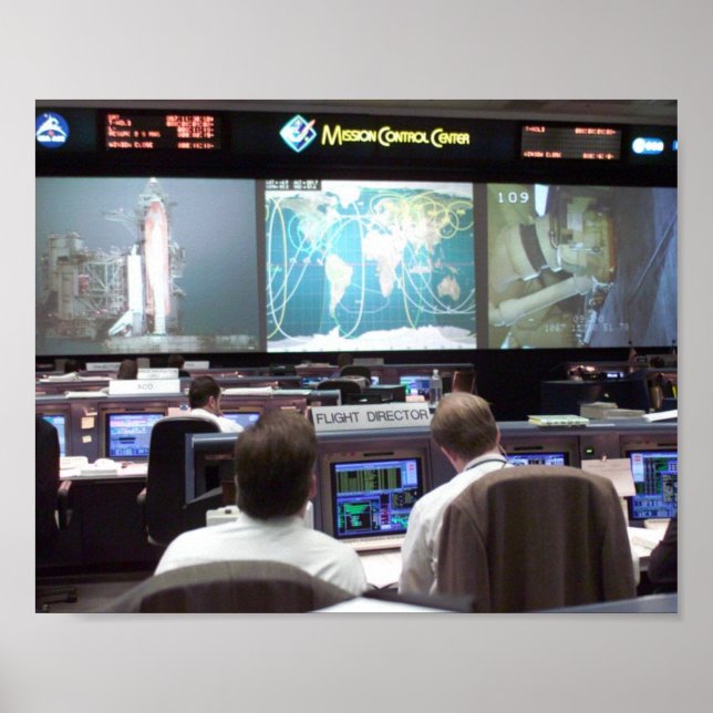 Póster Centro de Control de Misiones (STS-102) (Frente)