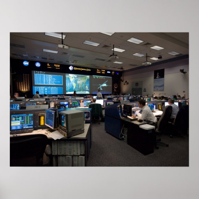 Póster Centro de Control de Misiones (STS-119) (Frente)