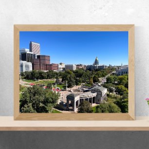 Póster Centro de Denver con el Capitolio