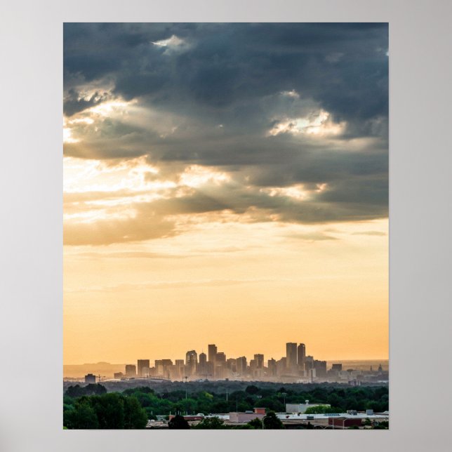 Póster Centro de Denver // Sunset Skyline (Frente)
