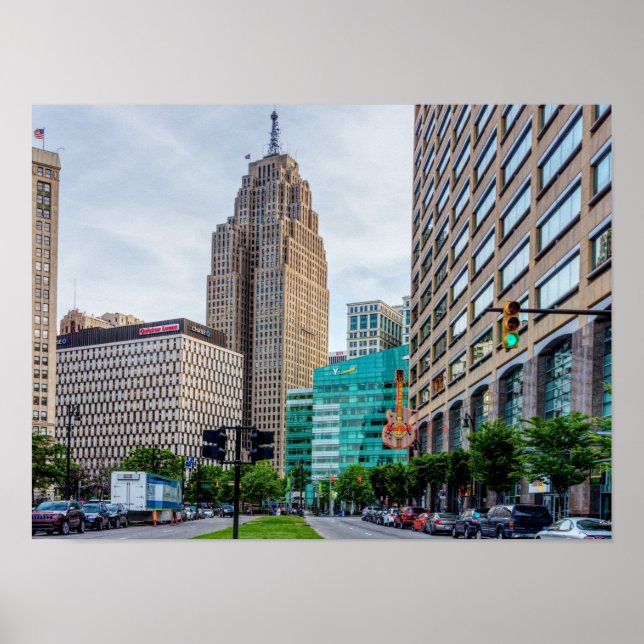 Póster Centro de Detroit (Frente)