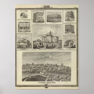 Póster Centro de estudios superiores, Edificios de Oskalo