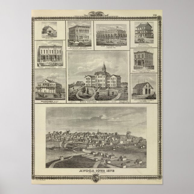 Póster Centro de estudios superiores, Edificios de Oskalo (Frente)