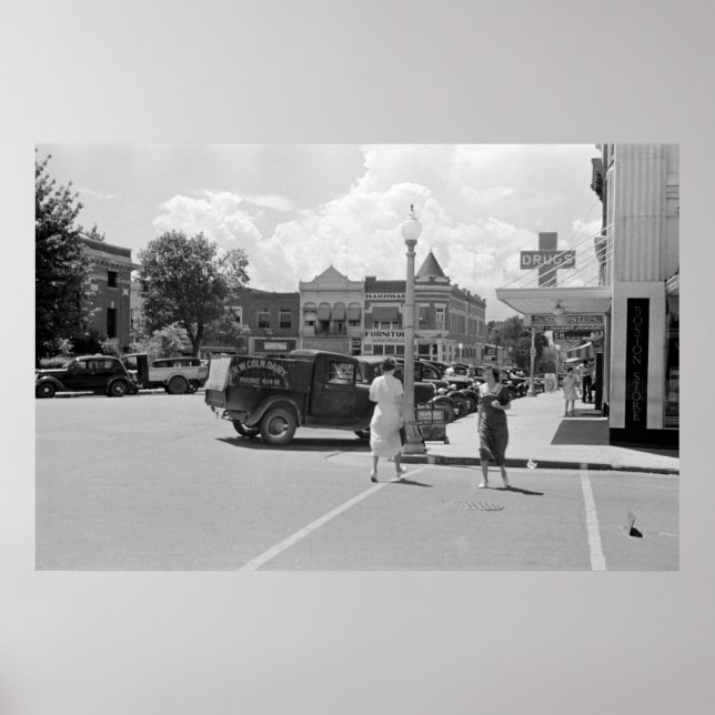 Póster Centro de Fayetteville, Arkansas, años 30 (Frente)