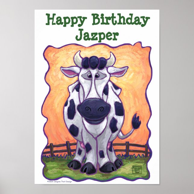 Póster Centro de Fiesta de vaca (Frente)