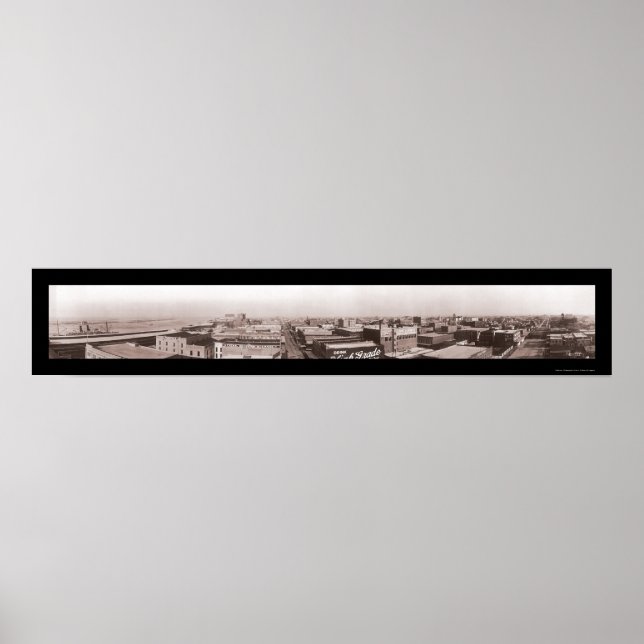 Póster Centro de Galveston, TX Foto 1910 (Frente)
