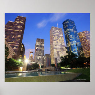 Póster Centro de Houston, Texas