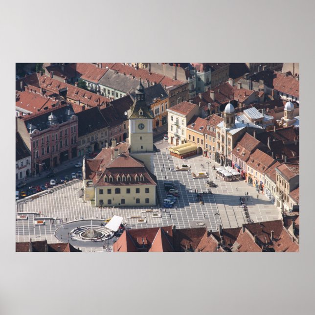 Póster Centro de la ciudad de Brasov (Frente)