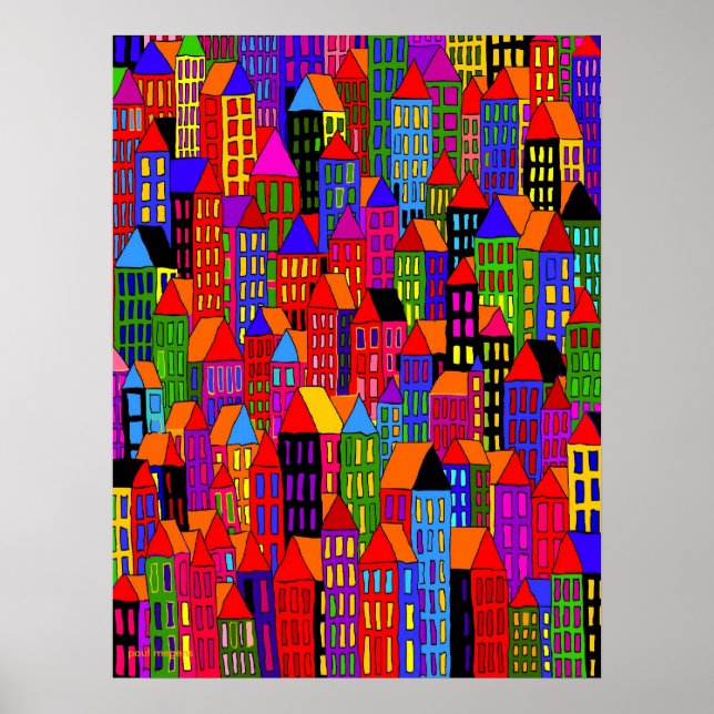 Póster centro de la ciudad - poster (Frente)