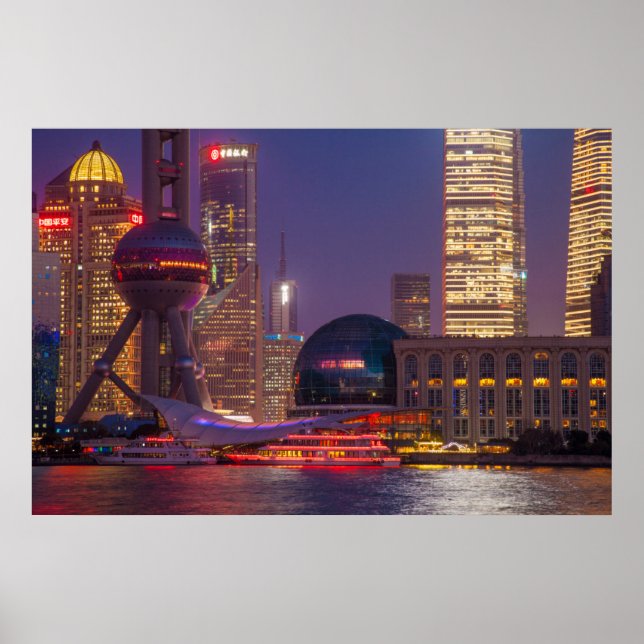 Póster Centro de la costa de shanghai, China (Frente)