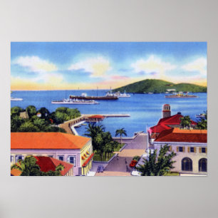 Póster Centro de las Islas Vírgenes Charlotte Amalie St T