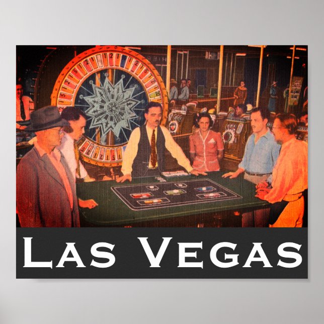 Póster Centro de Las Vegas, Nevada Vintage Casino (Frente)