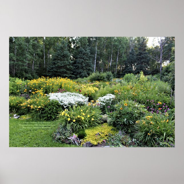 Póster Centro de los jardines de verano temprano (Frente)