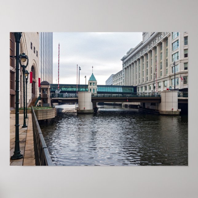 Póster centro de milwaukee riverfront y arquitectura (Frente)