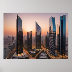 Póster Centro de negocios moderno