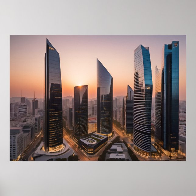 Póster Centro de negocios moderno (Frente)