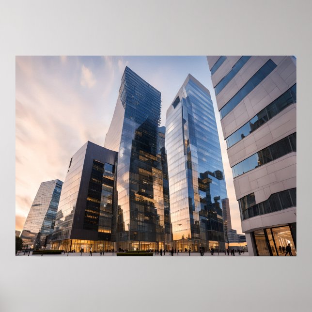 Póster Centro de negocios moderno (Frente)