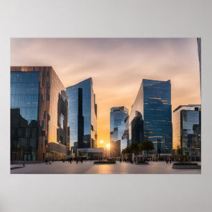 Póster Centro de negocios moderno