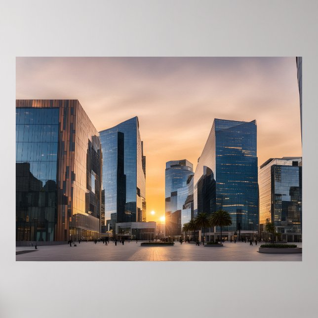 Póster Centro de negocios moderno (Frente)