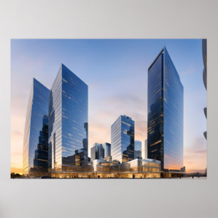 Póster Centro de negocios moderno de la ciudad