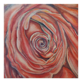 Póster Centro de rosa rojo