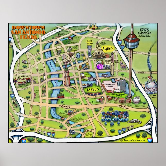 Póster Centro de San Antonio (Frente)