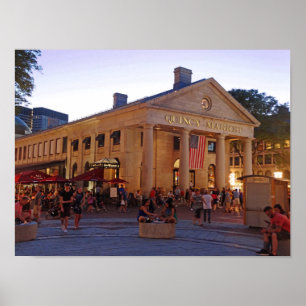 Póster Centro del Histórico Mercado Quincy de Boston