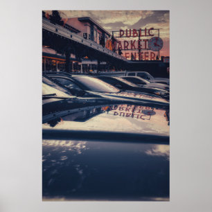 Póster Centro emblemático de Pike Market en Seattle al at