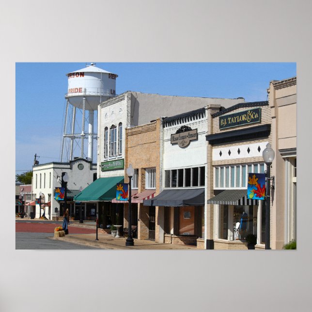 Póster Centro histórico de Henderson, Texas (Frente)