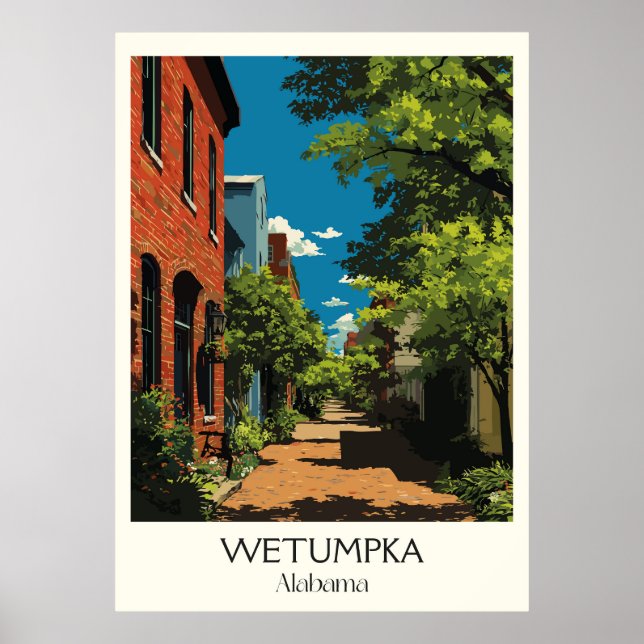 Póster Centro histórico de Wetumpka Alabama (Frente)