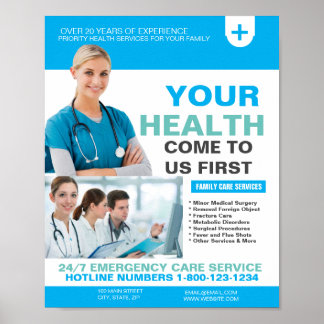 Póster Centro Médico y Plantilla Clínica