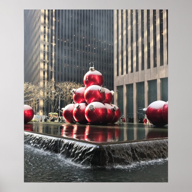 Póster Centro Rockefeller de Nueva York Navidades de la c (Frente)