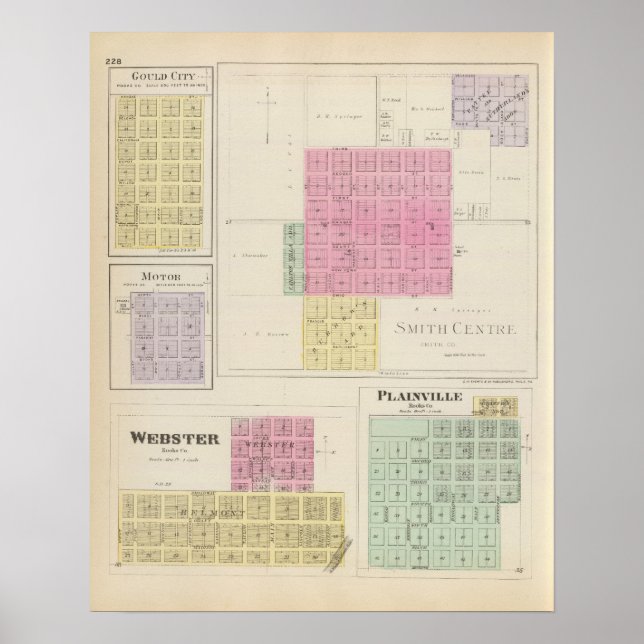 Póster Centro Smith, Ciudad Gould, Motor, Webster, Kansas (Frente)