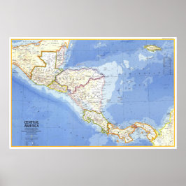 Póster " Centroamérica: MAP detallado de 1973 ...