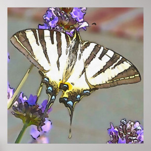 Póster Cepa Trasera Amarilla En Flores De Lino O Negro