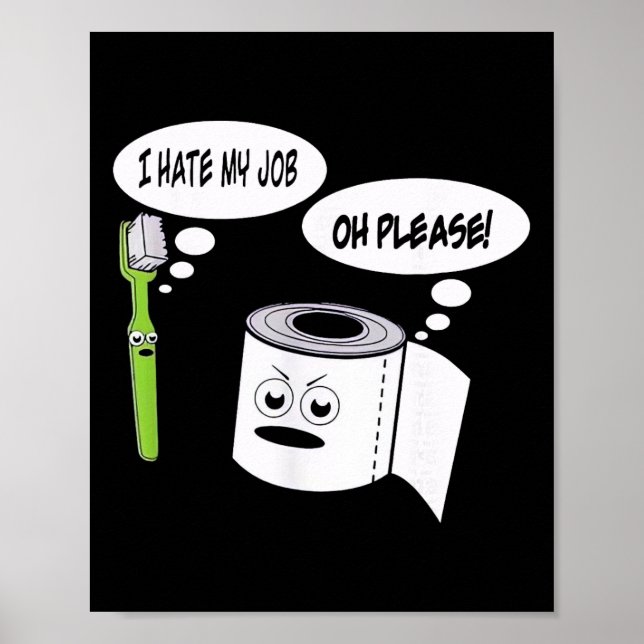 Póster Cepillo de dientes de papel higiénico Funny odio m (Frente)