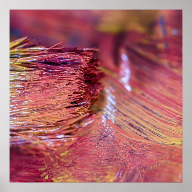 Póster Cepillo de pintura con nombre personalizado de oro (Frente)