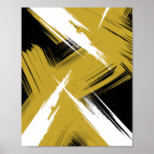Póster Cepillo negrita tira en blanco y amarillo mostaza