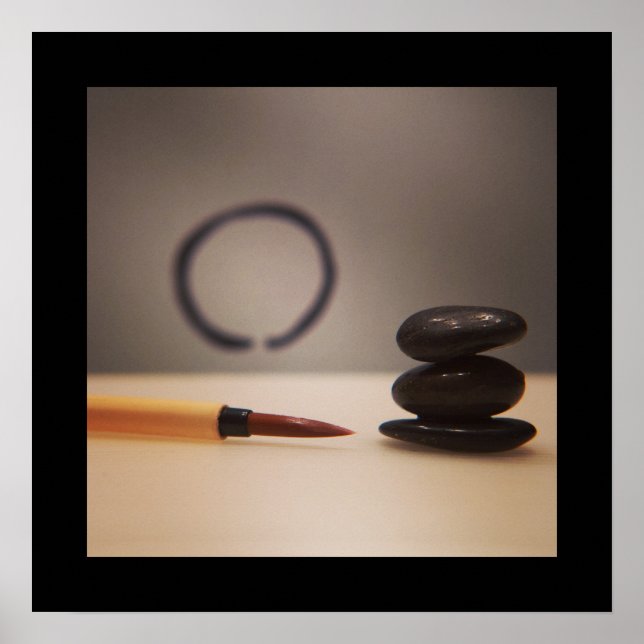 Póster Cepillo Zen Enso y Calligraphy (Frente)