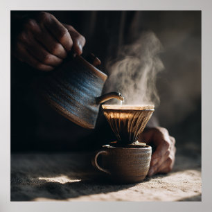 Póster Cerámica al vapor para verter sobre café