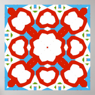 Póster Cerámica de talavera mexicana antigua. Diseño gráf