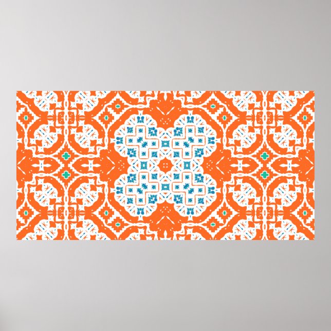 Póster Cerámica de talavera mexicana antigua. Sin inconve (Frente)