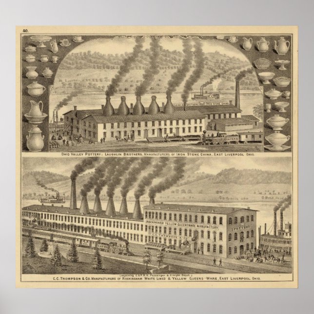 Póster Cerámica del valle de Ohio, hermanos Laughlin (Frente)